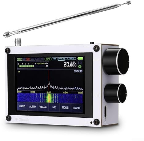 Empfänger, 1.10D 50KHz-2GHz Empfänger HAM für Receiver Radio mit 3,5 Zoll IPS kapazitiven Bildschirm AM SSB NFM WFM, Silber