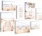 Novart Wandbilder Strand Meer Boho - KOMPLETT AUFHÄNGFERTIG - Beige Wohnzimmer Schlafzimmer Flur - 7 Moderne Mood-Bilder - N038171a