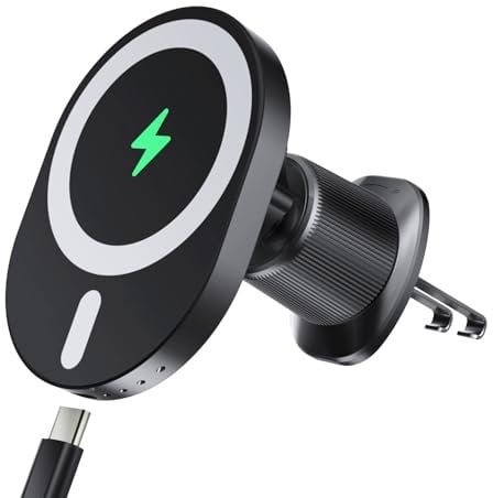 Mag-safe Car Charger Mount,15W Fast Charging,20xN55 Magnets,Car Phone Holder Wireless Charger Wireless Car Charger Magnetic Phone Holder for iPhone 16/15/14/13/12/Pro/Plus/Max Samsung Galaxy S Series
