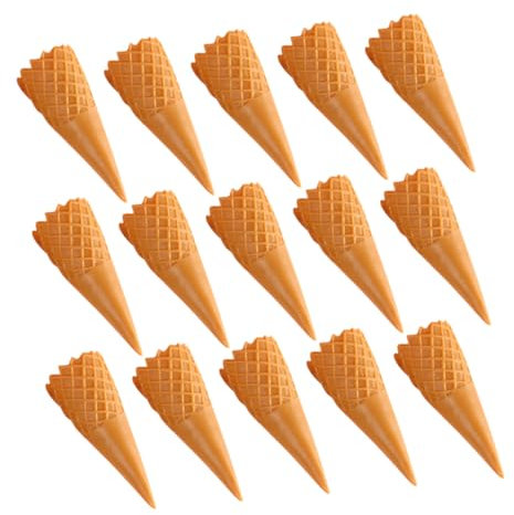 Hemobllo 16 Cornet De Glace Mini Modèle De Cône De Crème Glacée Conseils De Crème Glacée Simulés Accessoires De Cône De Crème Glacée Réaliste Décor De Nourriture PVC Light Brown