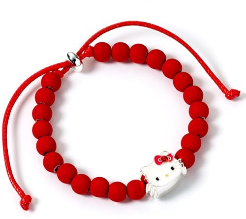 The Carat Shop Hello Kitty Red Bead Bracelet with Hello Kitty Charm