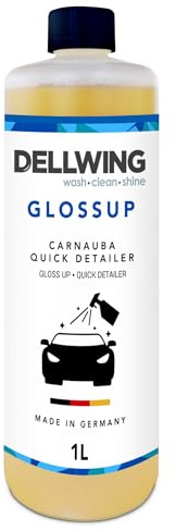 Dellwing GlossUp Quick Detailer 1 l, nettoyant rapide pour peinture avec effet déperlant, vitrification de la peinture pour la protection et la brillance, nettoyage automobile, fabriqué en Allemagne