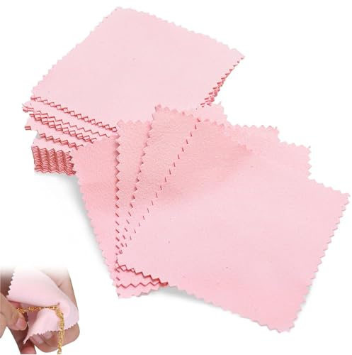 30-Piece Premium Silver Jewelry Cleaning Cloth Set for Tarnish-Free Shine and Long-Lasting Luster (Pink)