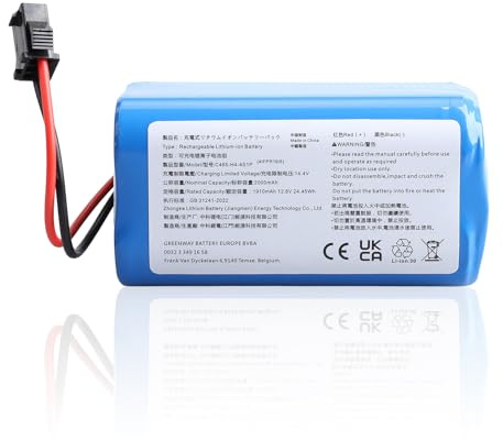 Micacorn 2000mAh Replacement Rechargeable Battery Compatible with Lefant M210 M210B M210P M213 Robot Vacuum Cleaner, Li-ion Battery 12.8V