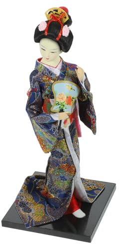 ZJHQQB Japanische Geisha-Kabuki-Puppe, Tischdekoration, japanischer Stil, Kunst, Handwerk, Zuhause, Büro, Ornament, traditionelle Seiden-Kimono-Figur, zufällige Farbe
