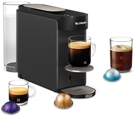 NESPRESSO Delonghi Vertuo Up Kaffeekapselmaschine für 5 Tassengrößen | 3 Sekunden Aufheizzeit | One Touch Kaffee Zubereitung | 1,4 L Wassertank | Kompaktes Design | Grau (ENV200.GY)