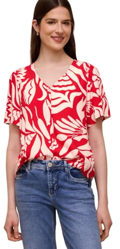 Street One Studio Damen Bluse mit V-Neck und floralem Muster