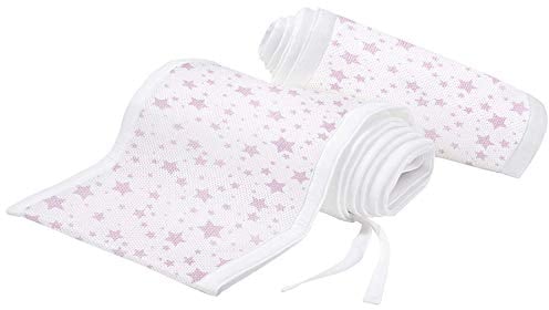 Lit bébé 4 Côtés Doublure en maille respirant, Twinkle Twinkle, Rose étoiles