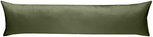 Bettwaesche-mit-Stil Mako-Satin Seitenschläferkissen Bezug aus 100% Baumwolle (Baumwollsatin) viele Farben & Größen Uni/einfarbig (40 cm x 145 cm, Dunkelgrün) viele Farben & Größen