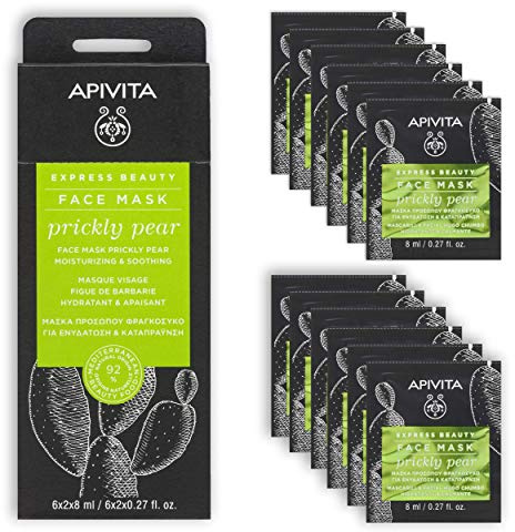 Apivita Face mask with prickly pear, moisturizing and soothing 8 ml (Pack of 12)
