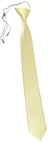 TigerTie XXL Security Sicherheits Krawatte in beige elfenbein champagner einfarbig Uni - Krawatte vorgebunden mit Gummizug