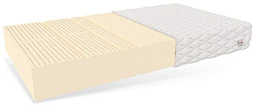 FDM ALCAMO Latexmatratze 160 x 200 cm Latex Matratze Härtegrad H2 (Mittelweich) 19 cm Höhe Zweiseitig Bezug Abnehmbar Waschbar Hypoallergisch
