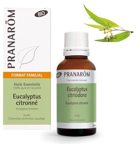 PRANAROM Aceite Esencial Eucalipto Citronado BIO 30 ml – Confort Muscular | 100% puro y quimiotipado HECT. Confort muscular y articular; repele mosquitos de forma natural.