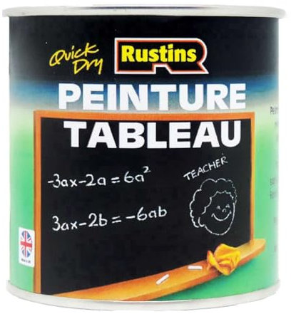 Rustins Peinture pour tableau noir à séchage rapide 34 m² / 2.5L Mate | A Base d’Eau | Non-Toxique | Écriture et Dessin à la Craie