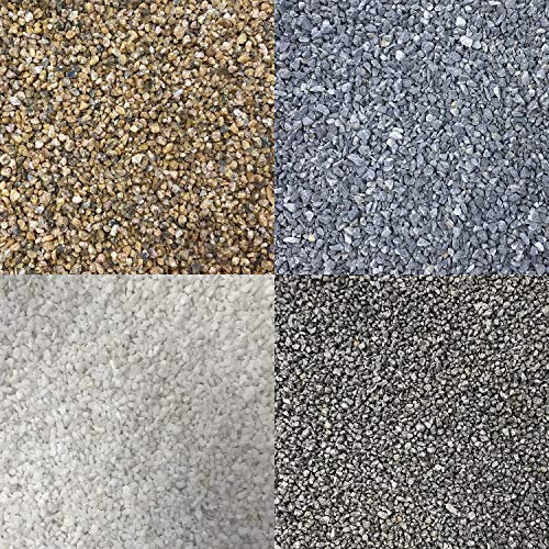 Fine Aquarium Gravel 1.5-3mm Fish Tank Natural Substrate Black White Grey Colour (10kg, Natural White)
