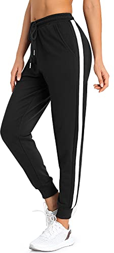 BENNIES Jogginghose Damen Lang Sporthose Frauen Damenhose mit Gummizug Warme Freizeithose Relaxhose Trainingshose Sportbekleidung Yoga Hose Sweatpants für Sport Freizeit Schwarz M