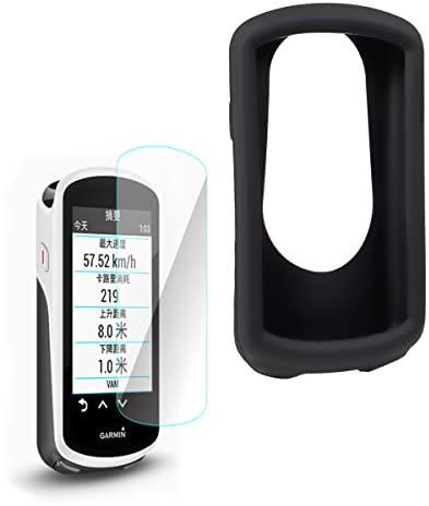 Chooee Silikon Schutzhülle kompatibel mit Garmin Edge 1030 Fahrrad GPS Hülle +1 Stück Panzerglas Folie