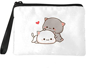 Kuiaobaty Petit porte-monnaie décontracté pour le shopping, les voyages, les voyages, les cartes, la monnaie, le maquillage, Kawaii Cat