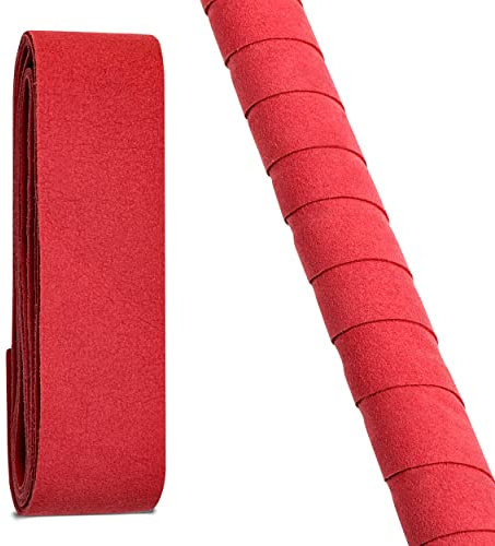 TROTH Hockey Stick Grip, Chamois Hockey Grip, Non Adhesive Hockey Tape, Anti Slip Ice Hockey Stick Tape, Soft Chamois Grip for Hockey Stick, Waterproof Indoor Hockey Grip (Red, 1 Pack)