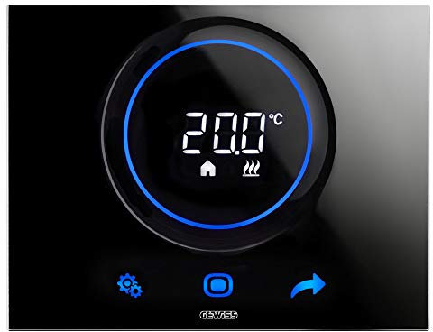 GEWISS - GW16970CN Termostato Thermo Ice Wi-Fi da Parete, Nero, Chorus, GW16970CN