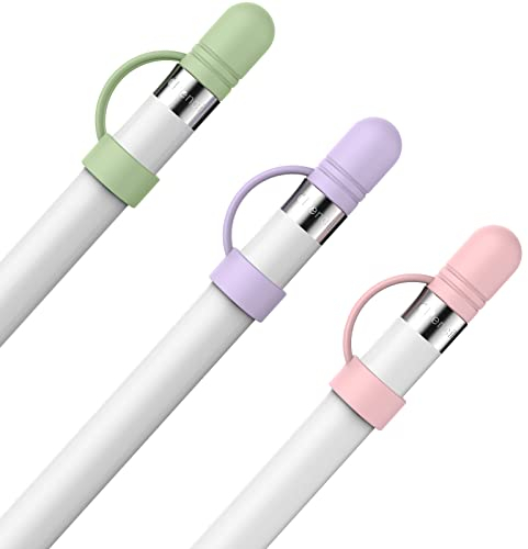 AHASTYLE 3 tappi di ricambio per Apple Pencil per Apple Pencil di prima generazione (rosa + viola + verde avocado)