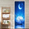Türtapete Selbstklebend Türposter - Stern-Mond-Lotus 77 X 200 Cm - 3D Türaufkleber Wasserfest Türfolie Für Schlafzimmer Gang Tür Verschönern Deko - Kinderzimmer Wohnzimmer Küche Schlafzimmer Tür Foto