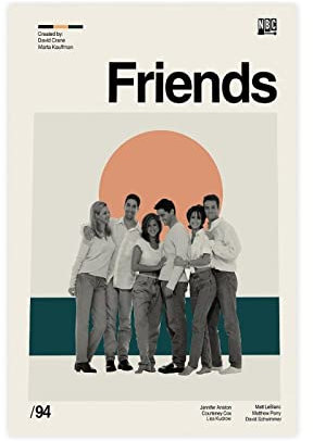 crttrs Poster auf Leinwand, Motiv: Freunde, TV-Show, Schlafzimmer, Dekoration, Sportlandschaft, Büro, Raumdekoration, Geschenk, ungerahmt, 30 x 45 cm