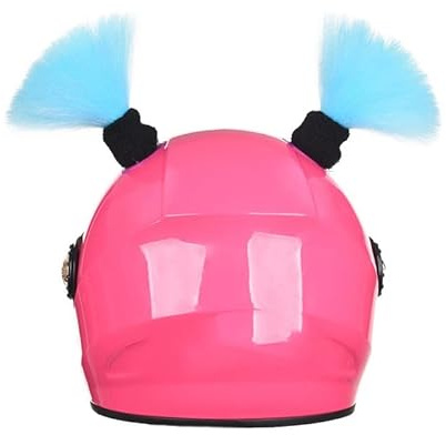 Helm-Ohren für Skihelm, Snowboardhelm, Kinder-Helm,Helm-Accessoires Motorrad Helm ZöPfe Motorradhelm Braids Abnehmbarer Pferdeschwanz Motorrad Helm Perücke Helm Dekoration für Kinder Erwachsene