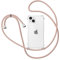 XTCASE Handykette Hülle für iPhone 13 Mini mit Band, Transparent Silikon Handyhülle für iPhone 13 Mini mit Kette Stossfest Schutzhülle - Schnur mit Case zum Umhängen in Roségold