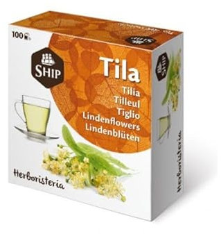 Ship - Té de Tila - Caja de 100 Unidades - Favorece la Digestión, Alivia los Síntomas del Resfriado y Ayuda a Regular el Ciclo Hormonal - Efecto Calmante - Infusiones y Tés