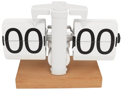 Fockety Flip-Tischuhr, Automatische Flip-Digitaluhr Retro-Klappuhr Vintage Flip-Uhr mit Rutschfester Unterseite für Zuhause Wohnzimmer Büro, Leicht zu Lesen