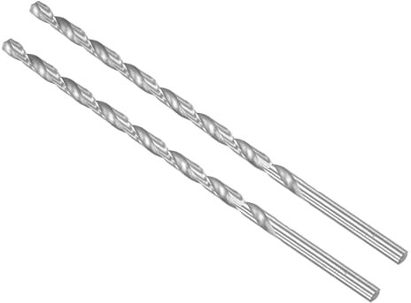 CoCud Extra Long High Speed Steel Twist Drill Bits, 7mm Diameter 200mm Length, Straight Twist Jobber Drill Bit - (Applications: for Metal Woodwork Plastic Aluminum), 2-Pieces