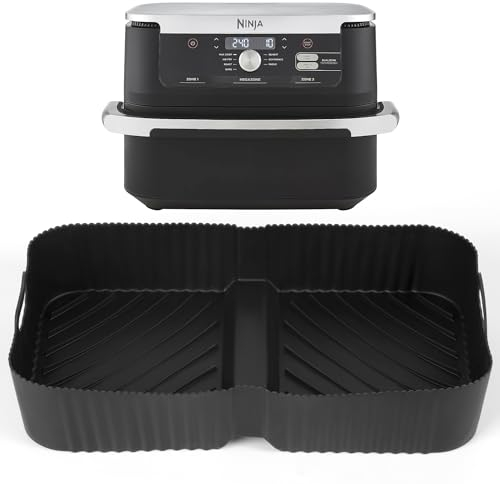 Pietuley Large Silicone Liners for Ninja Flex Drawer Air Fryer Accessories AF500UK, 10.4L Inserts (Black)