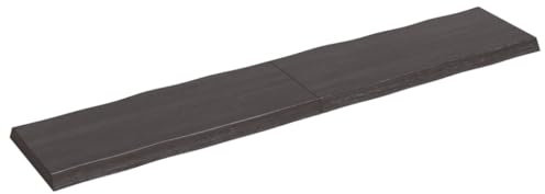 TJROO Tischplatte Dunkelgrau 200x40x6 cm Massives Eichenholz Esstischplatte Möbelplatten Massivholzplatte Tischplatten Deckplatte Esstiach Holzplatten Schreibtischplatten Tabletop