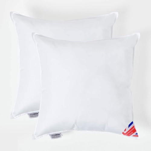 Homescapes Super-Mikrofaser Füllkissen 60x60 cm – 2er-Set Kissen wie Daunen, hypoallergene Kissenfüllung/Innenkissen für Dekokissen wie Sofakissen & Bettkissen oder kleine Kopfkissen