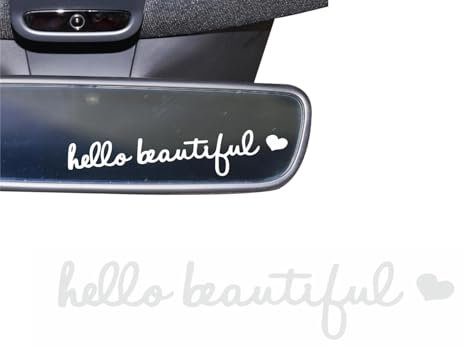 Hello Beautiful Spiegel-Aufkleber – Spiegel-Aufkleber für Badezimmer, Auto-Aufkleber, Hello Beautiful Schild, schicker Auto-Aufkleber für Frauen
