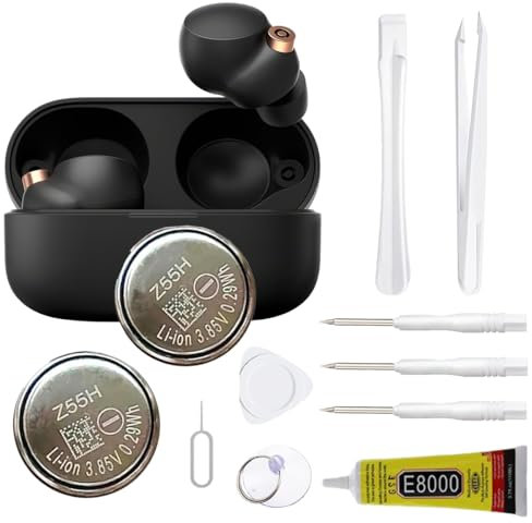 Lot de 2 batteries Z55H compatibles avec WF-1000XM4 Bluetooth Series Z55H CP1254 avec kit d'outils de réparation