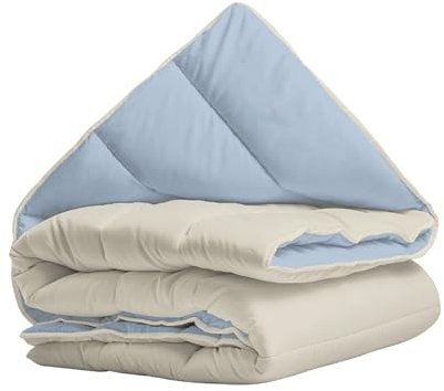 Zelesta Royalbed Bettdecke 135x200cm 4 Jahreszeiten - Bettwäsche winterdecke und Sommer-Bettdecke warm Duvet - Waschbare bettdecke ohne Bezug - Anti-Allergene Steppdecke (Bluefog & Sand Beach)