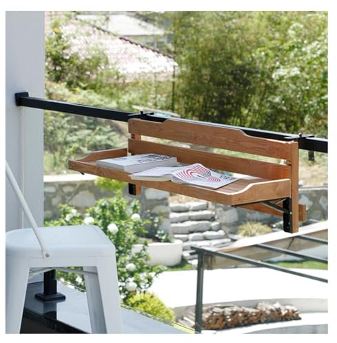 ZXCASDF Tisch for balkongeländer klappbar，gartentisch klappbar，，wetterfest，grilltisch，Hängetisch klein Outdoor，Balkon hängetisch klappbar，Balkonhängetisch zum Einhängen(A-L90*W25CM/L35.4*W9.8IN)