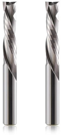 2 Flutes Up & Down Cut Bit 6mm Shank, 25 mm Cutting Length Compression Bit Spiral CNC Router Bits End Mill Tungsten Carbide Milling Cutter Set 2 Pack