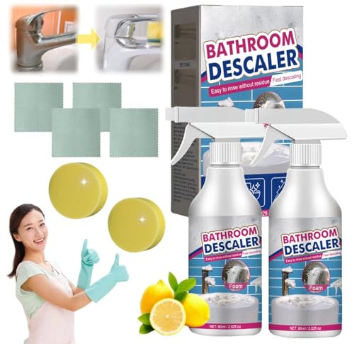 Badezimmer Reiniger Schaum, 2024 Neu Badezimmer-Reiniger, Bathroom Descaler Spray, Powerful Descaling Cleaning Agent, Bathroom Descaler Foam, Allzweck-Reinigungsschaumspray (2 Stück)