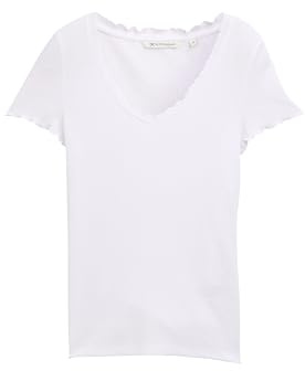 TOM TAILOR Denim Damen T-Shirt mit V-Ausschnitt