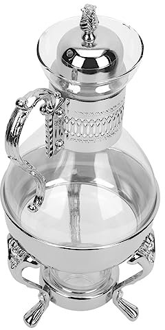 Artibetter Théière Verre Chauffante De Style Européen Cafetière Et Verre Pot à Café Pour Maison Pour Thé Boissons Argenté