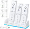 WIYETY Stazione di ricarica per telecomando Wii: caricatore controller 4 in 1, caricatore 4 porte con 4 batterie ricaricabili da 2800 mAh per telecomando Wii/Wii U