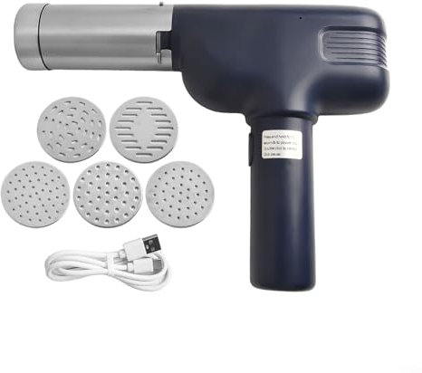 BlissfulAbode Elektrische Nudelmaschine mit 5 Formen, kabellos, wiederaufladbar, für Spaghetti, Linguine, Engelshaar, Fettuccine, quadratische Pasta