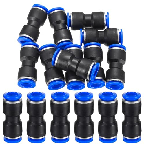 40 Stück Pneumatik Steckverbinder, Gerade Schlauchverbinder 8mm auf 8mm Pneumatische Fittings Push In Schnellkupplung, Schnellsteckverbinder Druckluftwerkzeuge für Luft Druckluftschlauch