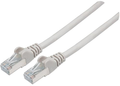 intellinet 741095 Netzwerkkabel Cat7-Rohkabel mit Cat6a-Stecker 100% Kupfer LS0H S/FTP 15m grau