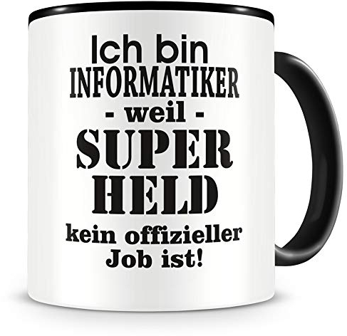 Samunshi® Informatiker Tasse mit Spruch Geschenk für Informatiker Mann Frau Kaffeetasse groß Lustige Tassen zum Geburtstag schwarz 300ml
