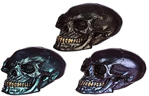 Puckator Small Iridescent Skull - Home Decoration - Iridescent Skull - Ornaments - Resin - Home Accessories - Living Room Accessories - Human Skeleton - Goth Gifts For Men