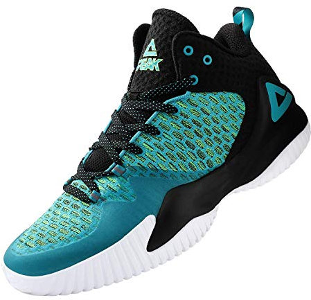 PEAK Lou Williams Streetball Master Basketballschuhe für Herren, atmungsaktiv, rutschfest, für Training, Fitness, blau / schwarz, 47 EU
